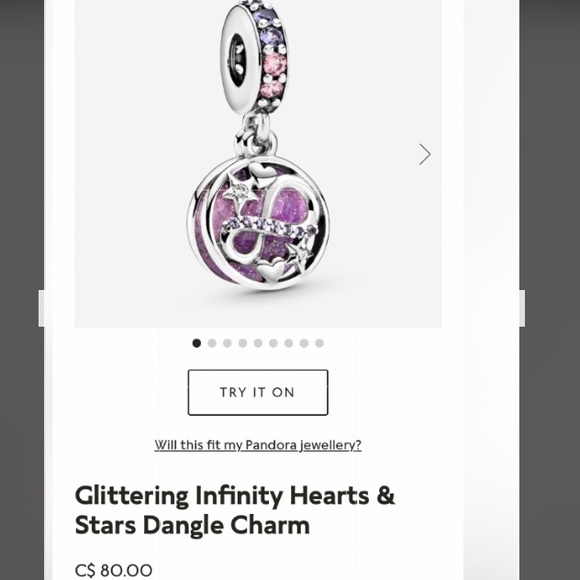 💜Glittering Infinity Hearts & Stars Dangle Charm💜Fits All Pandora Bracelets💜 - Picture 6 of 8